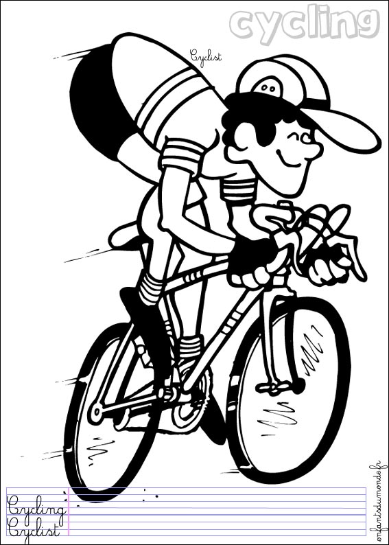 coloriage cyclisme 1